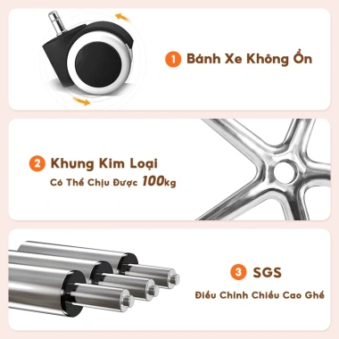 Ghế Gaming Công Thái Học AURAWELL Bọc Da PU, Tựa Cổ & Ngả Lưng, Nâng Hạ, Gác Chân - Giá 1,499,000₫