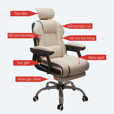 Ghế Gaming Công Thái Học Cao Cấp - Tựa Đầu Nâng Hạ, Ngả Lưng, Giá 1,7 triệu