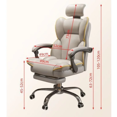 Ghế Gaming Công Thái Học Da PU Căng, Điều Chỉnh Tư Thế, Xoay, Tải 300kg - 600k