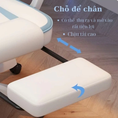 Ghế Gaming Công Thái Học Da PU Chịu Nước, Gác Chân Cao Cấp, Nâng Hạ Ngả Lưng, Chịu Tải 150kg Giá 2,07 Triệu 9