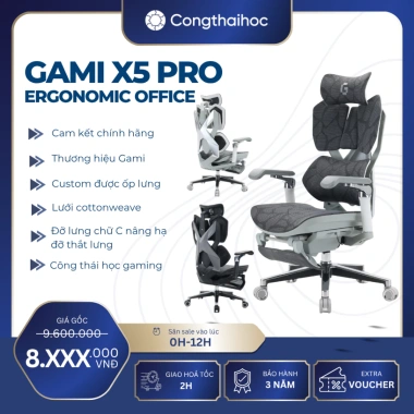 Ghế Gaming Công Thái Học GAMI X5 Pro - Thiết Kế Ergonomic, Giá Ưu Đãi 9.5 Triệu