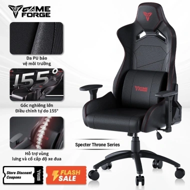 Ghế Gaming GAMEFORGE Specter Throne – Thái Học, Ngăn Gù Lưng, Giá 4.09 triệu