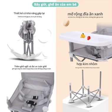 Ghế gấp gọn cho bé – Ghế ăn dặm du lịch tiện dụng, nhẹ, phù hợp cắm trại – 284.771₫ 8