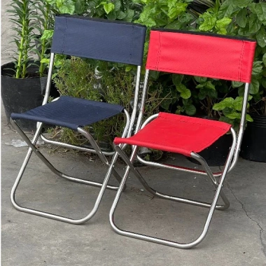 Ghế gấp gọn inox cho du lịch, cắm trại, câu cá mini, tựa lưng tiện dụng 7