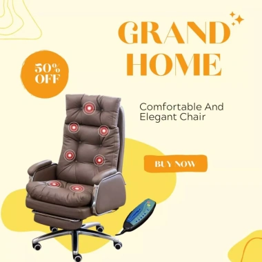 Ghế Giám Đốc Bọc Da Massage 7 Điểm, Chân Xoay + Gác Chân, Bảo hành 12 tháng - 4,5 triệu