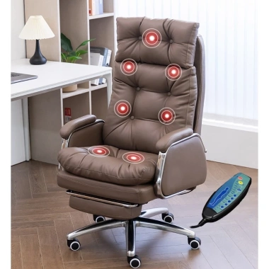 Ghế Giám Đốc Bọc Da Massage 7 Điểm, Chân Xoay + Gác Chân, Bảo hành 12 tháng - 4,5 triệu