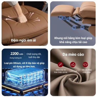 Ghế giám đốc cao cấp điện có gác chân – ghế văn phòng, 11.469.000 VND