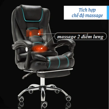 Ghế giám đốc FUJIKO 6.600 da, massage, quay 360, tựa lưng êm ái - 1.295.000₫ 3 Ghế giám đốc FUJIKO 6.600 da, massage, quay 360, tựa lưng êm ái - 1.295.000₫ 3