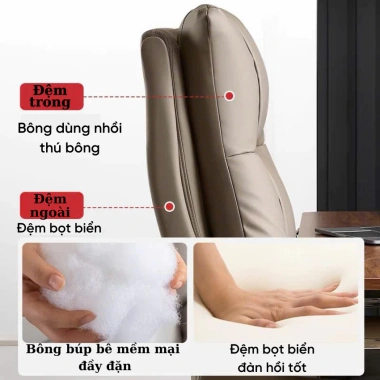 Ghế giám đốc Pehouse mát xa 7 điểm, xoay 360°, da PU, 2 đệm êm ái, giá 2.720.000₫ 5 Ghế giám đốc Pehouse mát xa 7 điểm, xoay 360°, da PU, 2 đệm êm ái, giá 2.720.000₫ 5