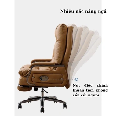 Ghế giám đốc Pehouse mát xa 7 điểm, xoay 360°, da PU, 2 đệm êm ái, giá 2.720.000₫