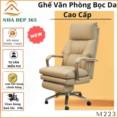 Ghế Giám Đốc Văn Phòng Bọc Da Cao Cấp M223 Xoay 360 Gác Chân Ngả Lưng Thư Giãn Giá 4.045.000