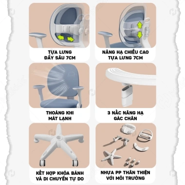 Ghế học chống gù cho trẻ, tư thế chuẩn khoa học, giảm giá 1,550,000₫