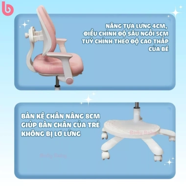 Ghế học sinh Belly TE-03 chống gù lưng, điều chỉnh tư thế, nâng hạ, hỗ trợ cận thị – chỉ 815.000₫ 5
