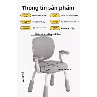 Ghế học sinh điều chỉnh, tựa lưng - Ghế viết tại nhà giá ưu đãi 878.500₫ 6 Ghế học sinh điều chỉnh, tựa lưng - Ghế viết tại nhà giá ưu đãi 878.500₫ 6