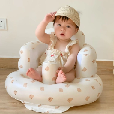 Ghế hơi tập ngồi bé ăn dặm, tắm, dã ngoại - bơm tự động, giảm 20% chỉ 200.000₫