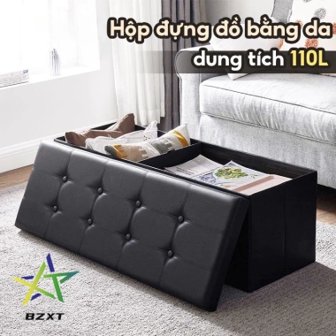 Ghế hộp đa năng 2 trong 1 gấp gọn, chắc chắn, lưu trữ và ghế sofa tiện lợi 3