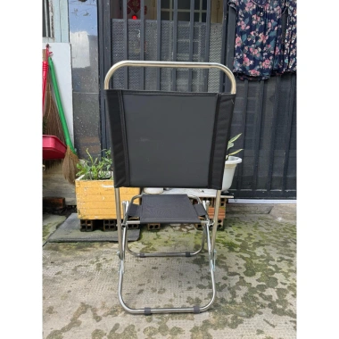 Ghế Inox Vải Lưng Cao Cà Phê - Gấp Gọn, dùng cho Câu Cá, Café, Giá 125.000₫