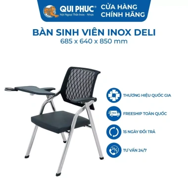 Ghế liền bàn gấp gọn Deli QUI PHÚC, khung inox chắc chắn, đệm ngồi dày dặn, phù hợp hội trường training, giảm giá mạnh 7 Ghế liền bàn gấp gọn Deli QUI PHÚC, khung inox chắc chắn, đệm ngồi dày dặn, phù hợp hội trường training, giảm giá mạnh 7