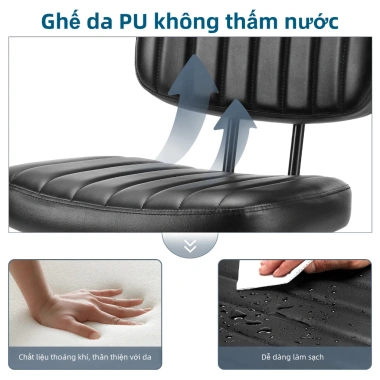Ghế máy tính công thái học xoay, ghế học, cất gầm bàn - Giá ưu đãi 1.05 triệu