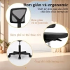 Ghế máy tính học xoay 360 đen, tựa lưng điều chỉnh, không tay, chỉ 610.000 VND 7