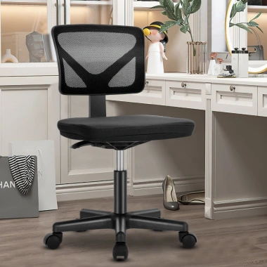Ghế máy tính học xoay 360 đen, tựa lưng điều chỉnh, không tay, chỉ 610.000 VND 10