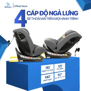 Ghế Ngồi Ô Tô BABYRO I-SPINSAFE Isofix R129 - An Toàn 0-12 tuổi, Giá 4.631.000₫