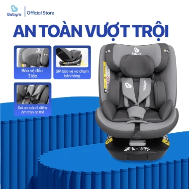 Ghế Ngồi Ô Tô BABYRO I-SPINSAFE Isofix R129, chân chống lật, an toàn 0-12 tuổi, giá ưu đãi 8
