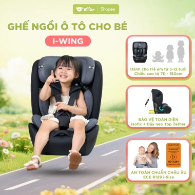 Ghế Ngồi Ô Tô BABYRO I-WING Isofix ECE-R129 Top Tether - An Toàn, Tiện Lợi cho Trẻ 3-12 tuổi Giá 3,407,000 VND