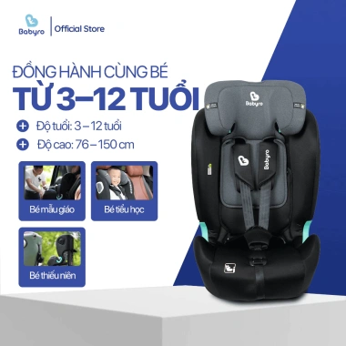 Ghế Ngồi Ô Tô BABYRO I-WING Isofix ECE-R129 Top Tether - An Toàn, Tiện Lợi cho Trẻ 3-12 tuổi Giá 3,407,000 VND