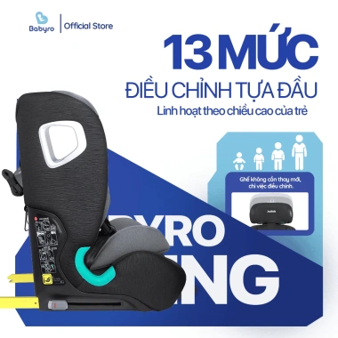 Ghế Ngồi Ô Tô BABYRO I-WING Isofix ECE-R129 Top Tether - An Toàn, Tiện Lợi cho Trẻ 3-12 tuổi Giá 3,407,000 VND