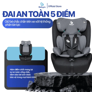Ghế Ngồi Ô Tô BABYRO I-WING Isofix ECE-R129 Top Tether - An Toàn, Tiện Lợi cho Trẻ 3-12 tuổi Giá 3,407,000 VND