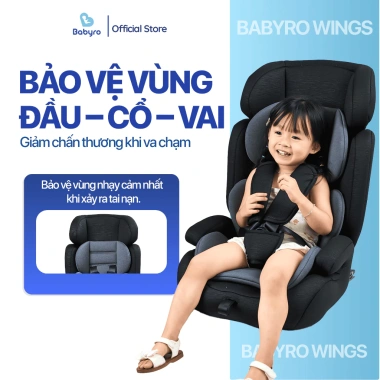 Ghế Ngồi Ô Tô Babyro Wing Isofix ECE‑R44 Đai An Toàn 5 Điểm cho Trẻ 3‑12 tuổi - Giá 2,316,000₫