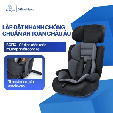 Ghế Ngồi Ô Tô Babyro Wing Isofix ECE‑R44 Đai An Toàn 5 Điểm cho Trẻ 3‑12 tuổi - Giá 2,316,000₫