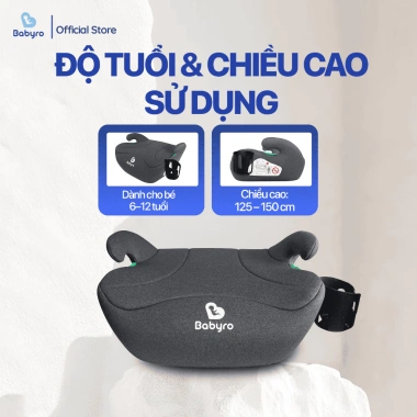 Ghế Ngồi Ô Tô Bé BABYRO BOOSTER Tiêu Chuẩn ECE-R129 Đệm Nâng Cho Trẻ 6-12 Tuổi - Giá Ưu Đãi 824.000 VND
