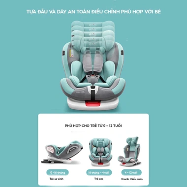 Ghế ngồi ô tô cho bé xoay 360 An toàn, Tiện lợi cùng Mẹ – ROY & ISOFIX – Giá chỉ 2.019.000₫