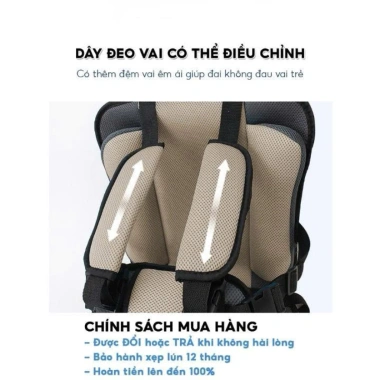 Ghế ngồi ô tô trẻ 0-12 tuổi Loại 1 Đại đệm êm, dây đai an toàn, gọn nhẹ, giá ưu đãi 155.610 VND 7