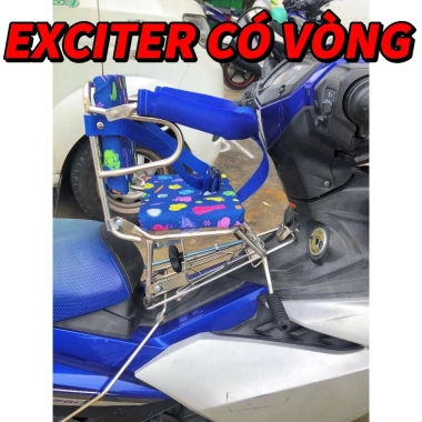 Ghế Ngồi Xe Máy EXCITER Inox Có Vòng, Tựa, Gác Chân, Yên Nệm An Toàn Cho Bé - Giá 210.000đ 7 Ghế Ngồi Xe Máy EXCITER Inox Có Vòng, Tựa, Gác Chân, Yên Nệm An Toàn Cho Bé - Giá 210.000đ 7