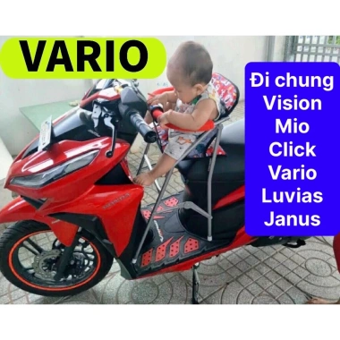 Ghế Ngồi Xe Máy Vision Mio Click Vario Luviás Janus - Sắt Sơn Tĩnh Điện An Toàn Cho Bé, Giá Ưu Đãi 2