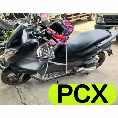 Ghế ngồi xe PCX sắt tĩnh điện xám cho bé + dây đai 100x4cm - 226.800 VND