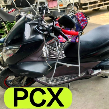 Ghế ngồi xe PCX sắt tĩnh điện xám cho bé + dây đai 100x4cm - 226.800 VND
