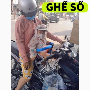 Ghế Ngồi Xe Số Bé An Toàn Có Dây - Ghế Sắt Xếp Sơn Tĩnh Điện Xám, Giá Ưu Đãi