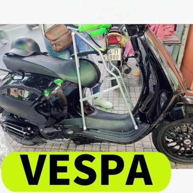 Ghế ngồi xe VESPA sắt sơn tĩnh điện xám có dây đai 100x4cm - Giá 226.800 VND 4