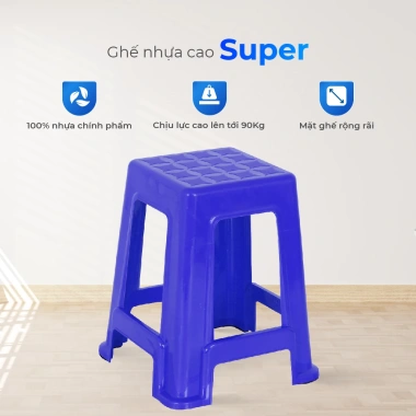 Ghế nhựa cao Super QUI PHÚC combo 10 ghế, chân chống trượt, chịu lực 90kg, không kẹt xếp chồng - FREESHIP 2 Ghế nhựa cao Super QUI PHÚC combo 10 ghế, chân chống trượt, chịu lực 90kg, không kẹt xếp chồng - FREESHIP 2