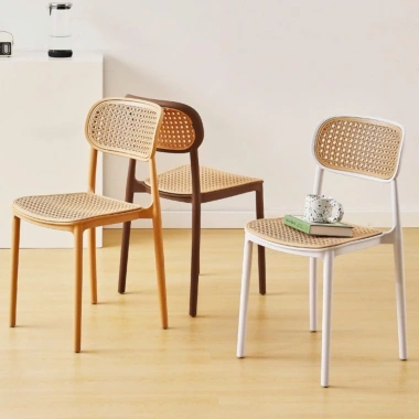 Ghế Nhựa Đúc Nguyên Khối Tựa Lưng Cao Xếp Chồng Mặt Lưới Đan Mây Giá 299.000₫ 2