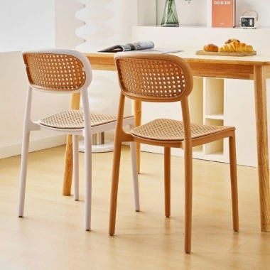 Ghế Nhựa Đúc Nguyên Khối Tựa Lưng Cao Xếp Chồng Mặt Lưới Đan Mây Giá 299.000₫ 4