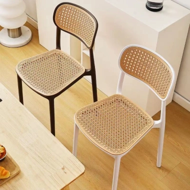 Ghế Nhựa Đúc Nguyên Khối Tựa Lưng Cao Xếp Chồng Mặt Lưới Đan Mây Giá 299.000₫ 5