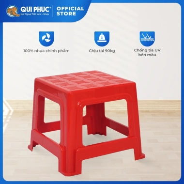 Ghế nhựa lùn Super QUI PHÚC combo 4-6 ghế, chân chống trượt, chắc chắn, chống kẹt, phù hợp trường học, giảm giá 16%