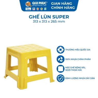 Ghế nhựa lùn Super QUI PHÚC combo 4-6 ghế, chân chống trượt, chắc chắn, chống kẹt, phù hợp trường học, giảm giá 16% 9 Ghế nhựa lùn Super QUI PHÚC combo 4-6 ghế, chân chống trượt, chắc chắn, chống kẹt, phù hợp trường học, giảm giá 16% 9