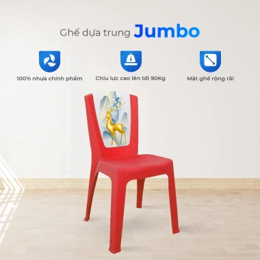 Ghế nhựa tựa lưng Jumbo QUI PHÚC combo 4-6-10, size trung, chống kẹt, chắc chắn, bền màu, an toàn - 344.400₫ 3