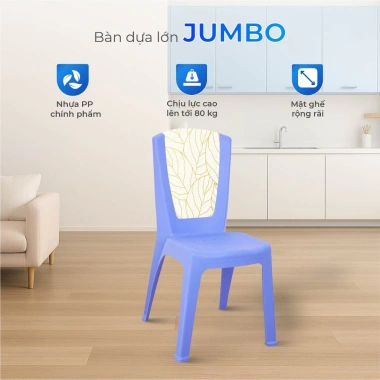 Ghế nhựa tựa lưng Jumbo QUI PHÚC size lớn, combo 4-6-10, chống kẹt, chắc chắn, bền màu, an toàn - Giá 596.960₫ 3